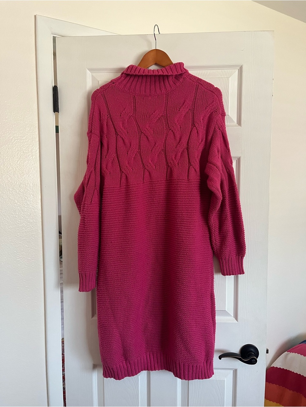 Stitch Drop • Cable Knit Cowl Neck Sweater Dress - Picture 2 of 3